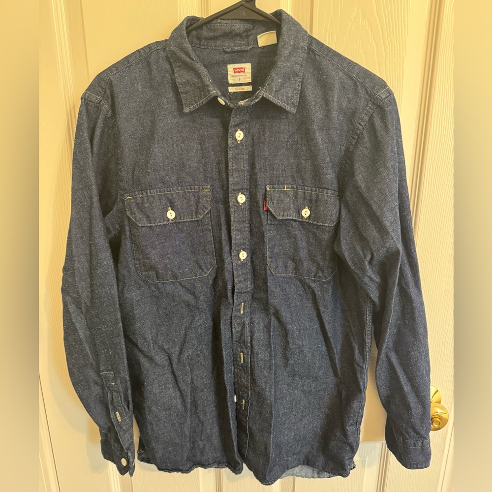 Men’s denim button down shirt